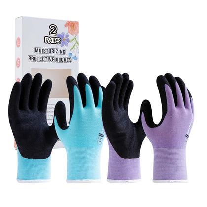 HandLove gardening gloves with moisture-infused yarn provide comfortable weeding.