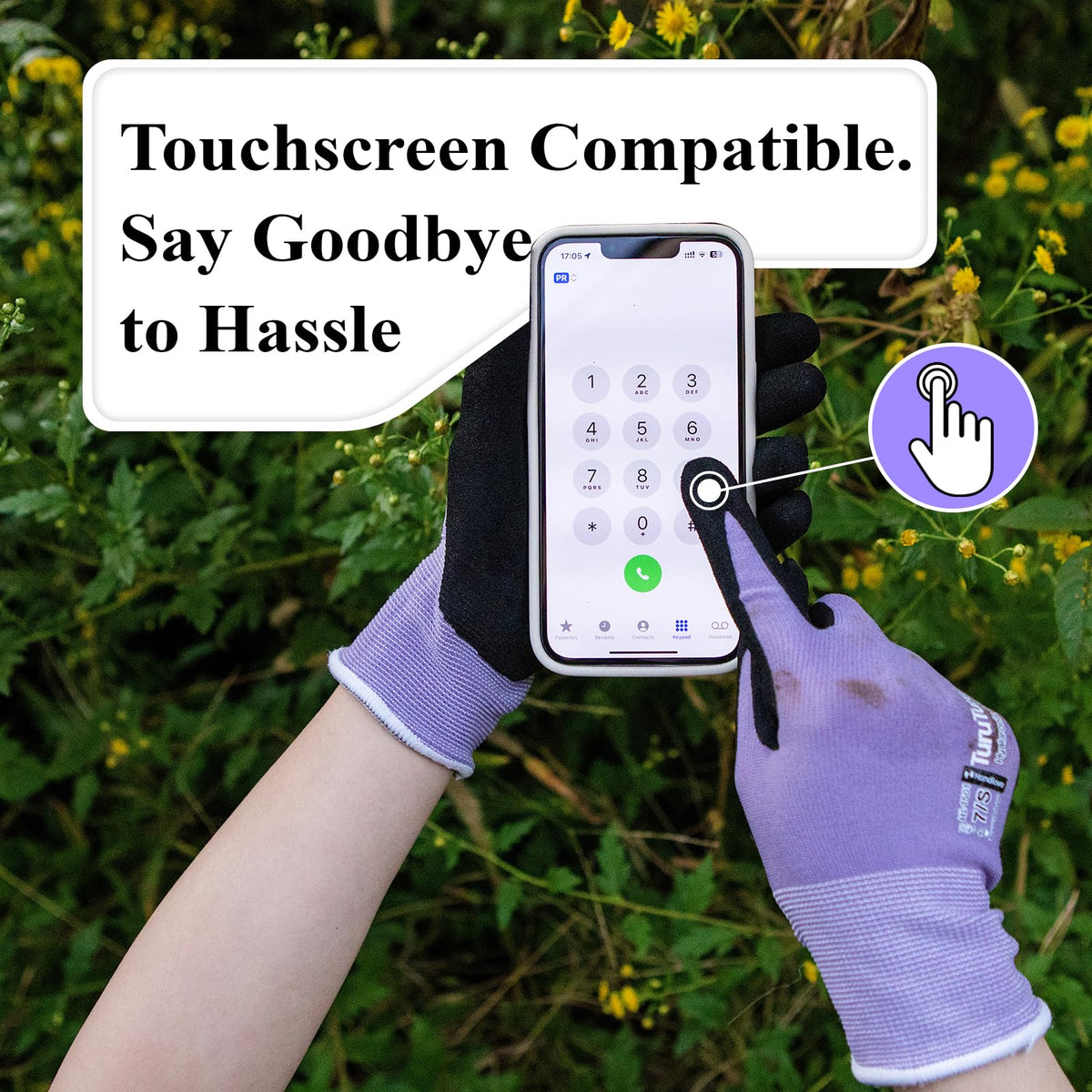 HandLove gloves suited for weeding, planting, and pruning tasks.