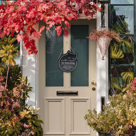 Handook no soliciting sign gift-worthy decor for rustic vibe.