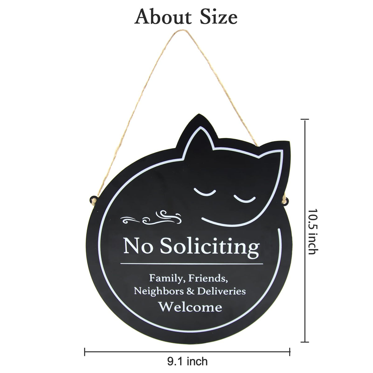 Handook no soliciting sign metal construction durability for any season.