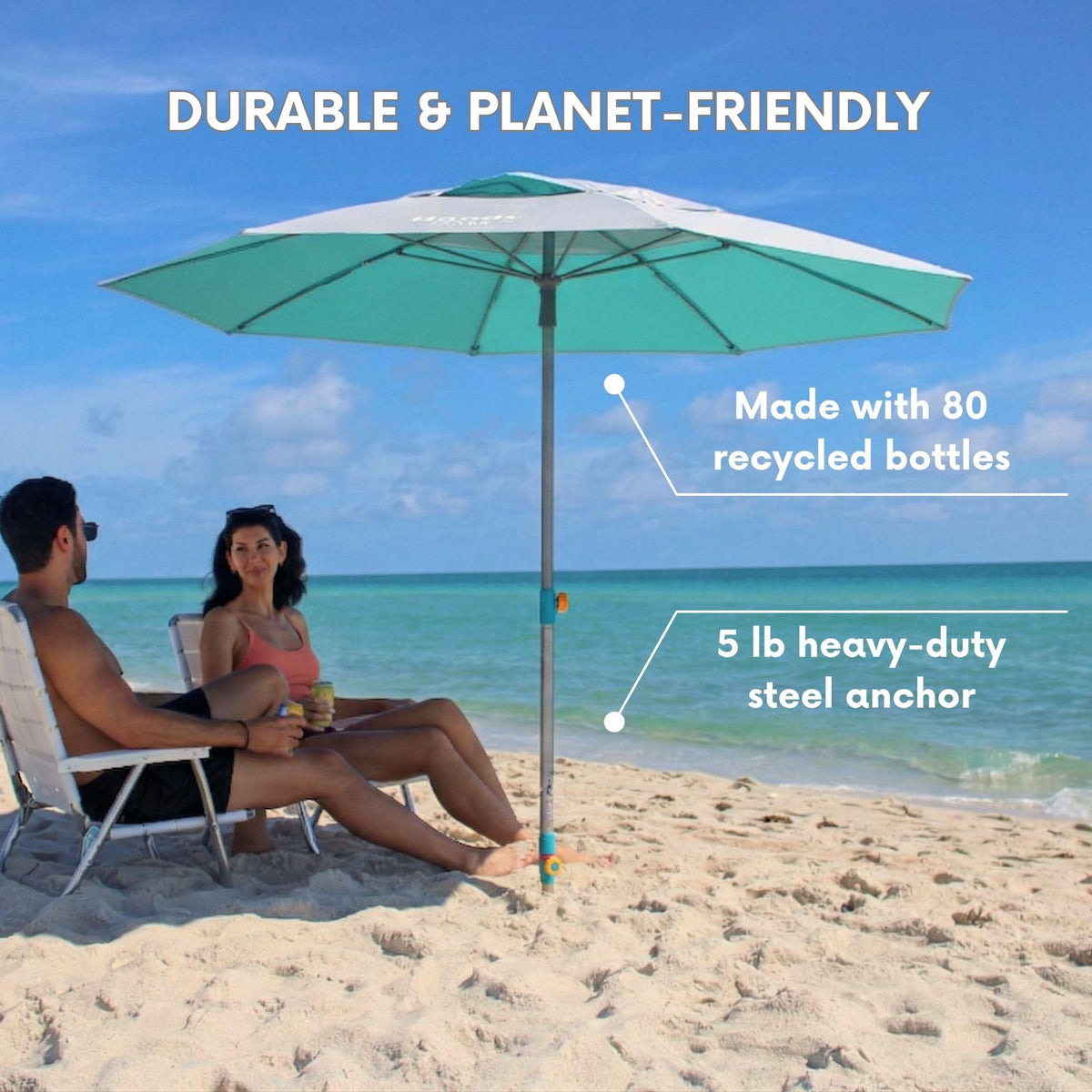 Lightweight 9-pound umbrella with padded travel bag for easy transport
