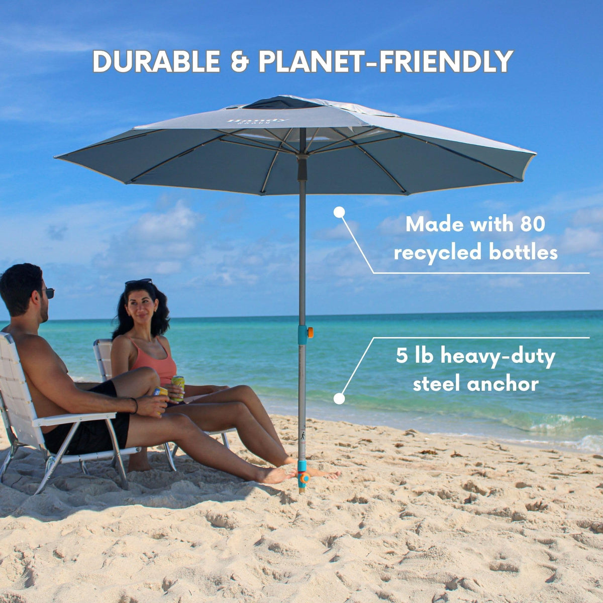 Handy Beach Goods UPF 55 canopy blocks UV rays while staying cool.
