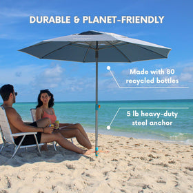 Handy Beach Goods UPF 55 canopy blocks UV rays while staying cool.