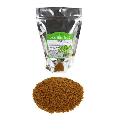 Handy Pantry organic fenugreek sprouting seeds in resealable bag for freshness