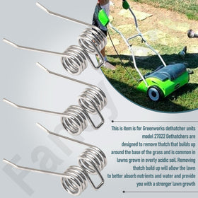 HandyTek dethatcher tines in action on a lawn after dethatching