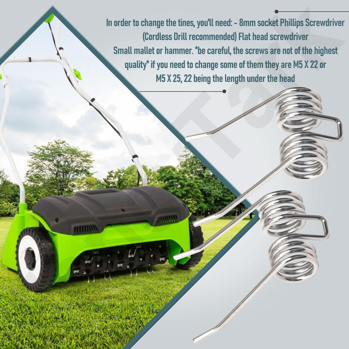 HandyTek packaging indicates 18 durable tines per pack
