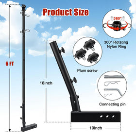 HANGMAICOME anti-tangle flag rings prevent wrap and keep the flag unfurled