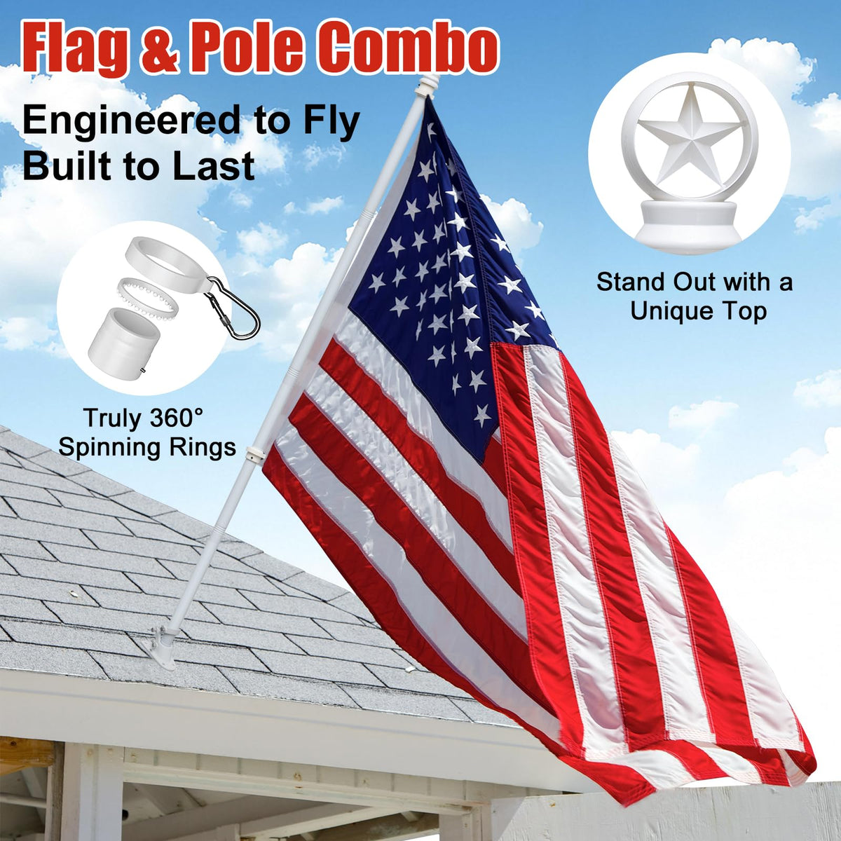 Hangmaicome embroidered 3x5 flag with fade-resistant colors for long-lasting patriotism.