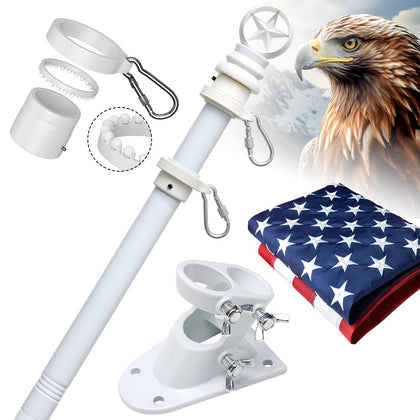 Hangmaicome 5ft stainless steel flagpole for durable outdoor display on homes.