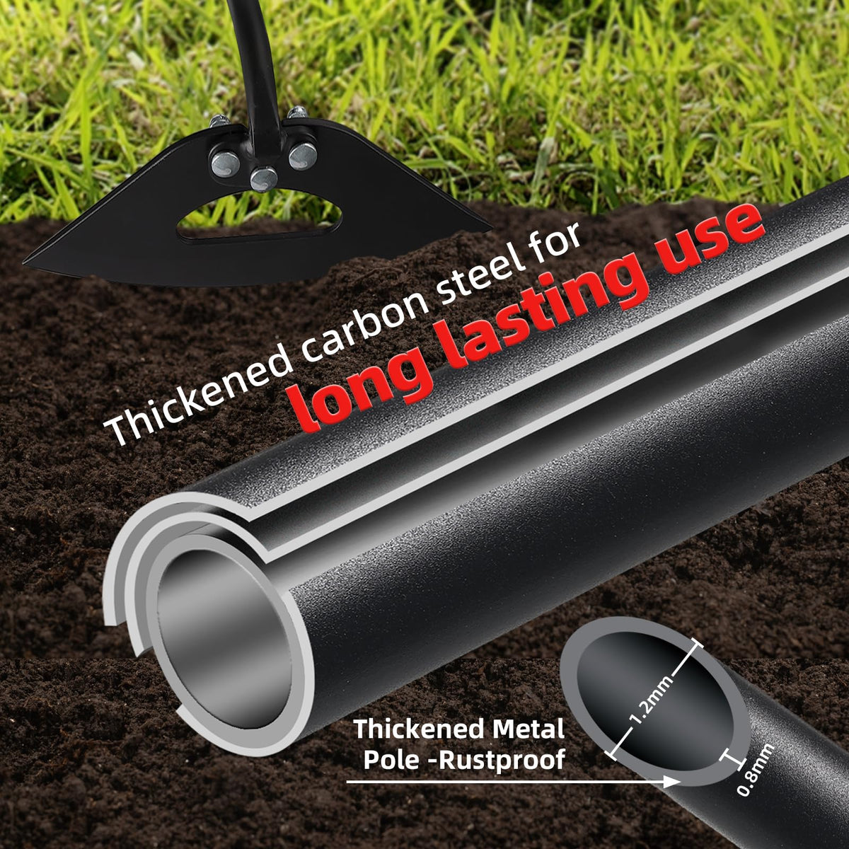HANGMAICOME triangle blade cuts through tough weeds with precision.