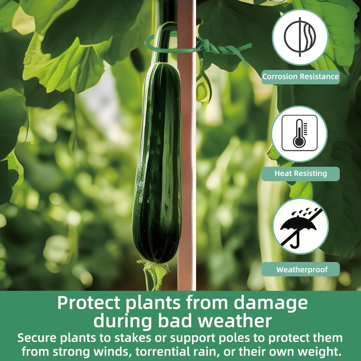 Hanload climbing plants support with ties on trellis