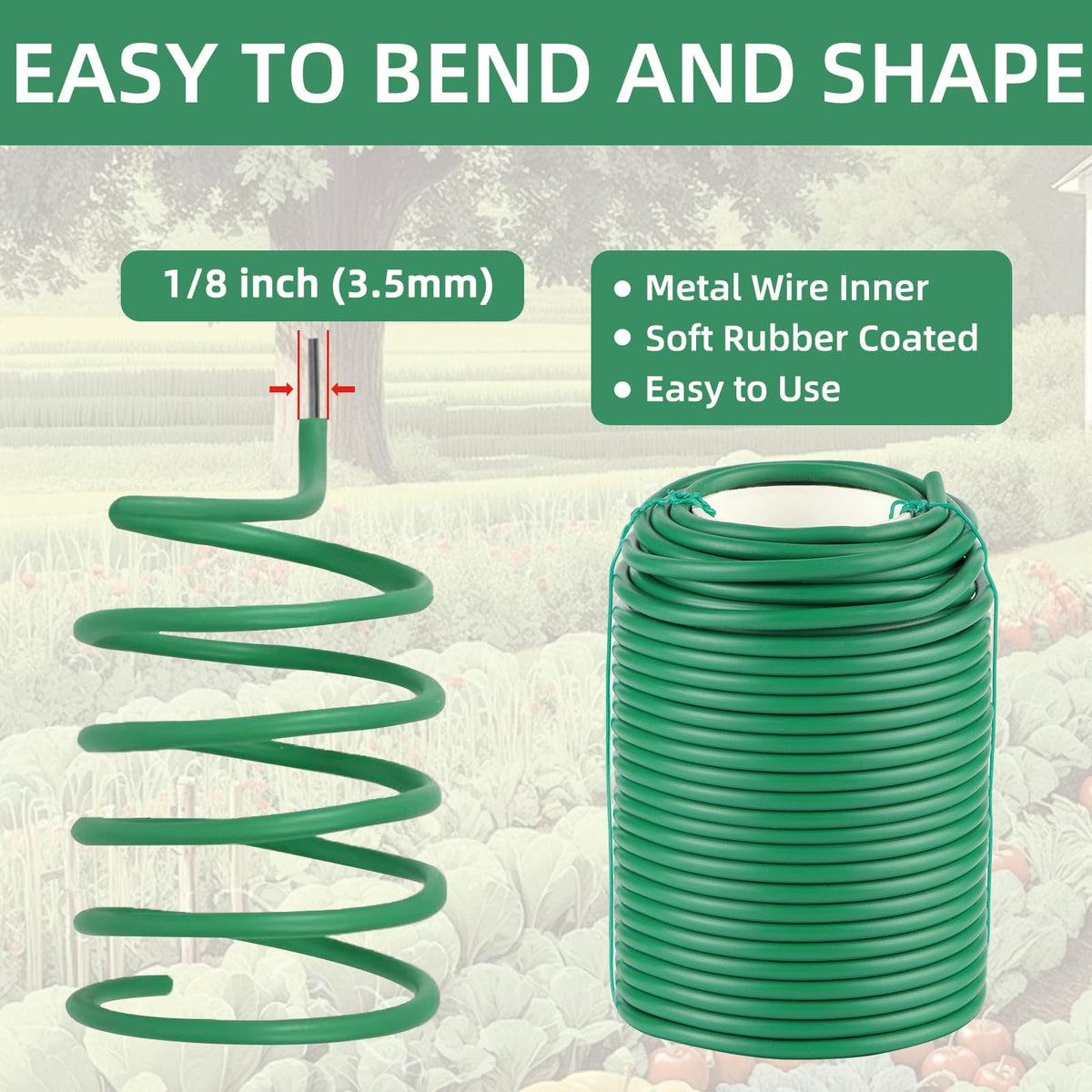 Hanload easy-cut and bend plant wire for flexible garden setups