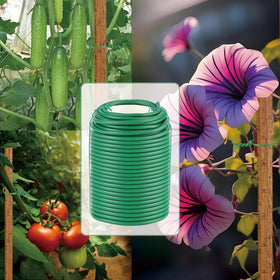 Hanload support on bamboo poles and garden stakes for training