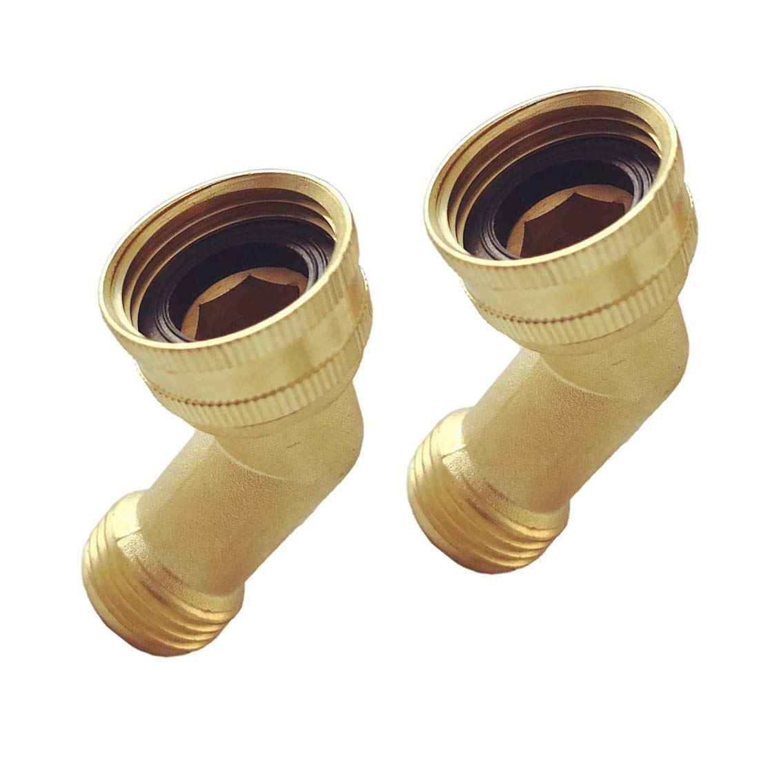 Hanobo brass garden hose elbow connector at 45 degrees for easier routing