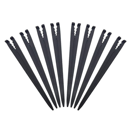 Hanobo irrigation stake with slot design secures tubing for flexible drip layouts