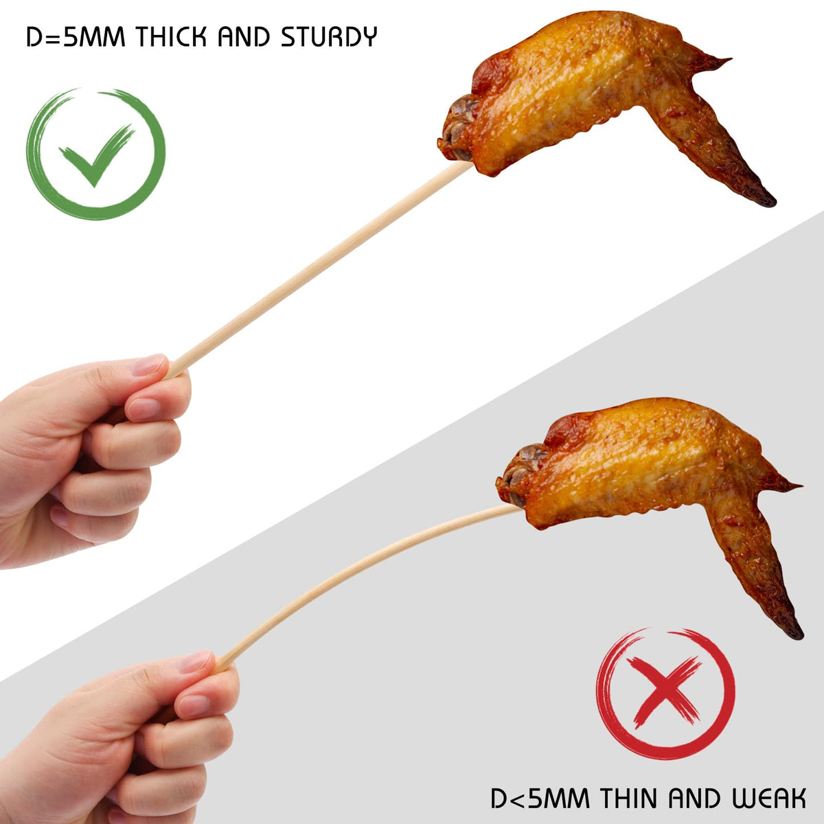 HANSGO pointed tips allow easy piercing of meat and fruit.