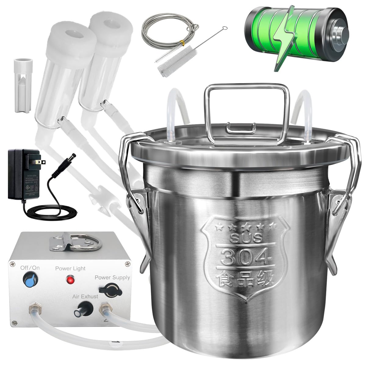 Hantop 6L goat milking machine front view for easy operation