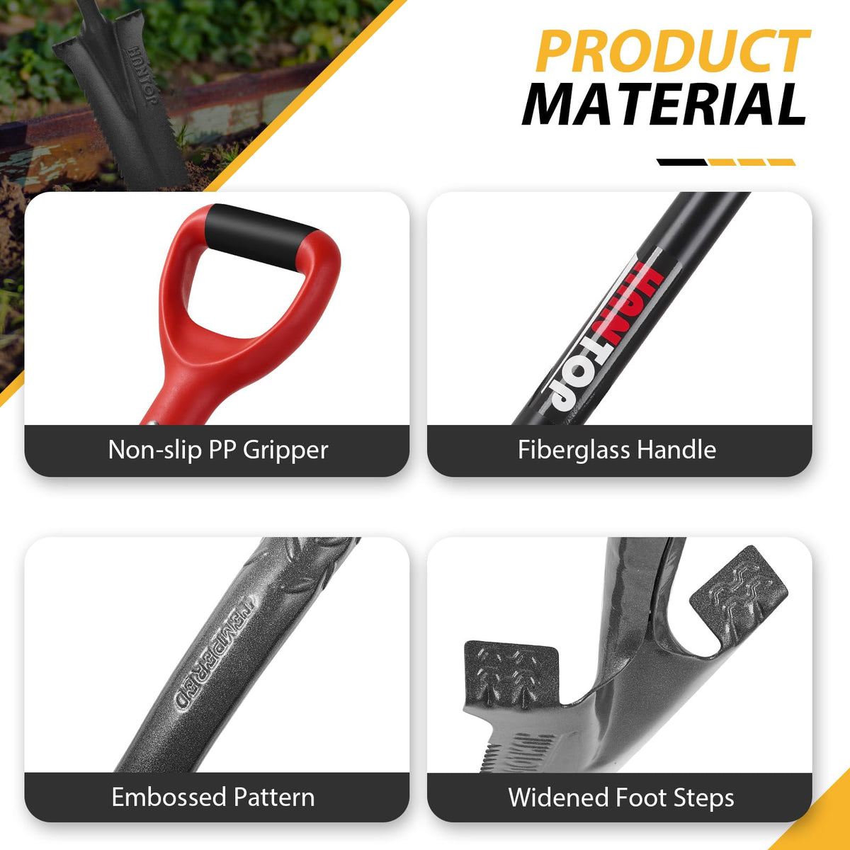 HANTOP D-shaped grip with non-slip cover for comfort