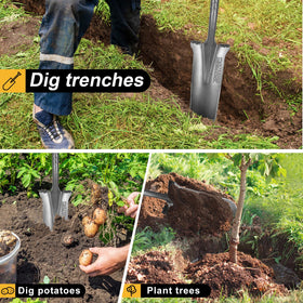 HANTOP drain spade ideal for gardening, transplanting, and trenching