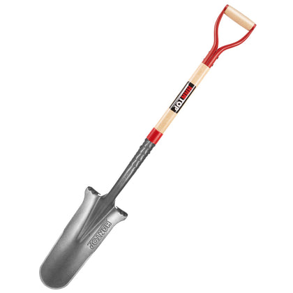HANTOP drain spade head close-up with polished steel for easy dirt release
