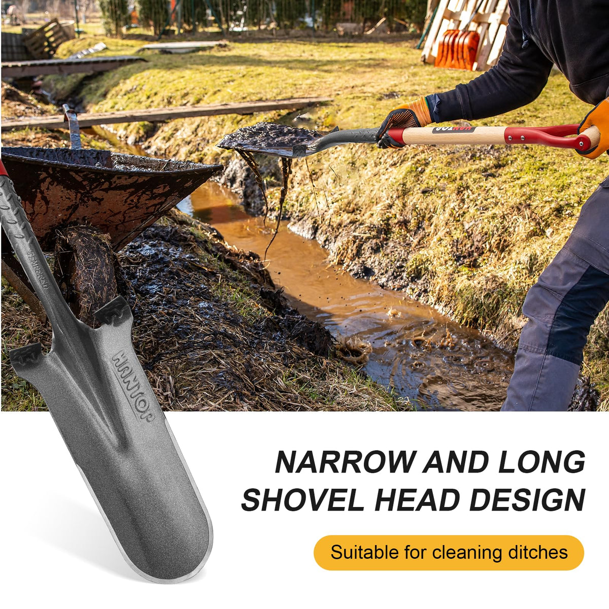 HANTOP 44-inch length spade suitable for deep digging