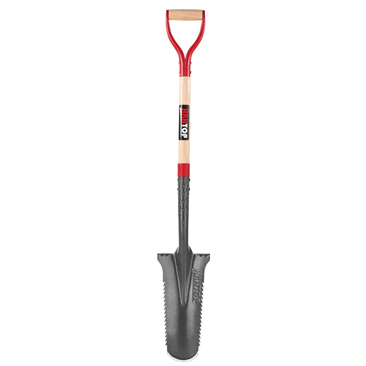 HANTOP Drain Spade with Teeth blade for easy digging and root cutting
