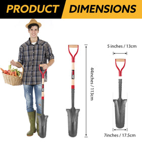 HANTOP Drain Spade with wood handle for durable, comfortable grip