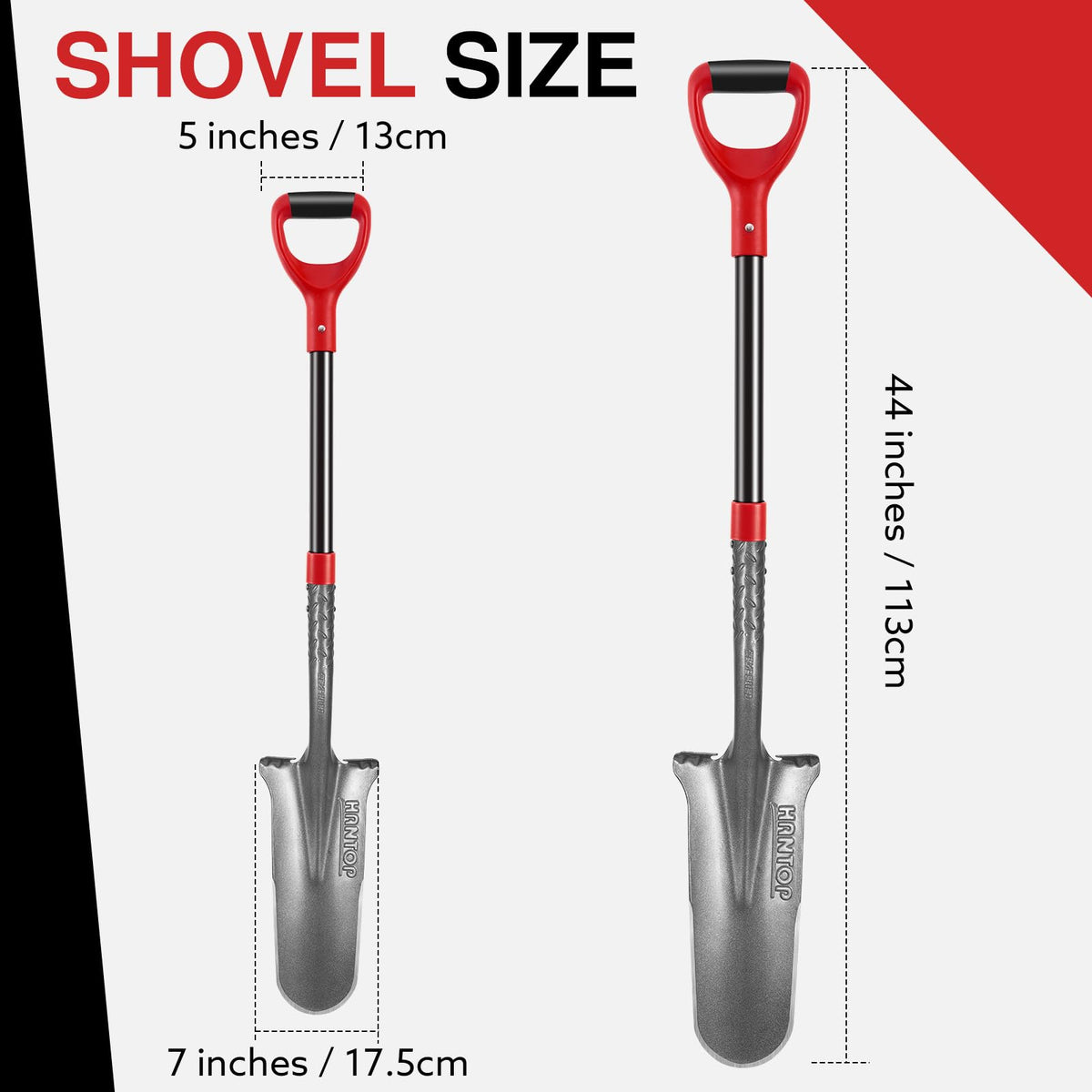 HANTOP fiberglass handle ergonomic grip reduces fatigue