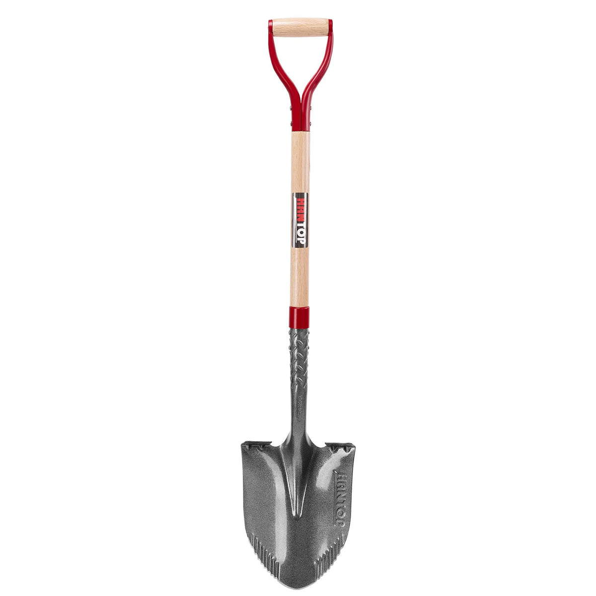 HANTOP round digging shovel with wood handle for comfortable grip