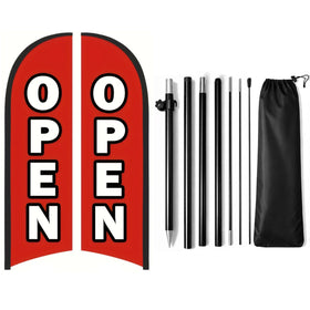 HANVIDA Open Flags for Businesses double-sided banner boosts storefront visibility from both directions.