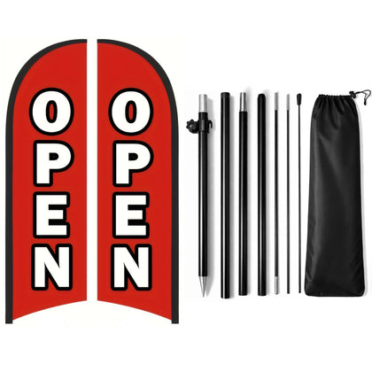 HANVIDA Open Flags for Businesses double-sided banner boosts storefront visibility from both directions.
