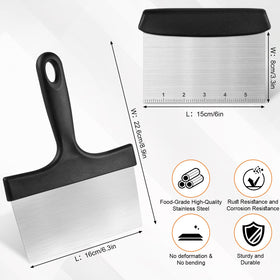 HANWRAPS bench scraper wide blade aids quick dough portioning.