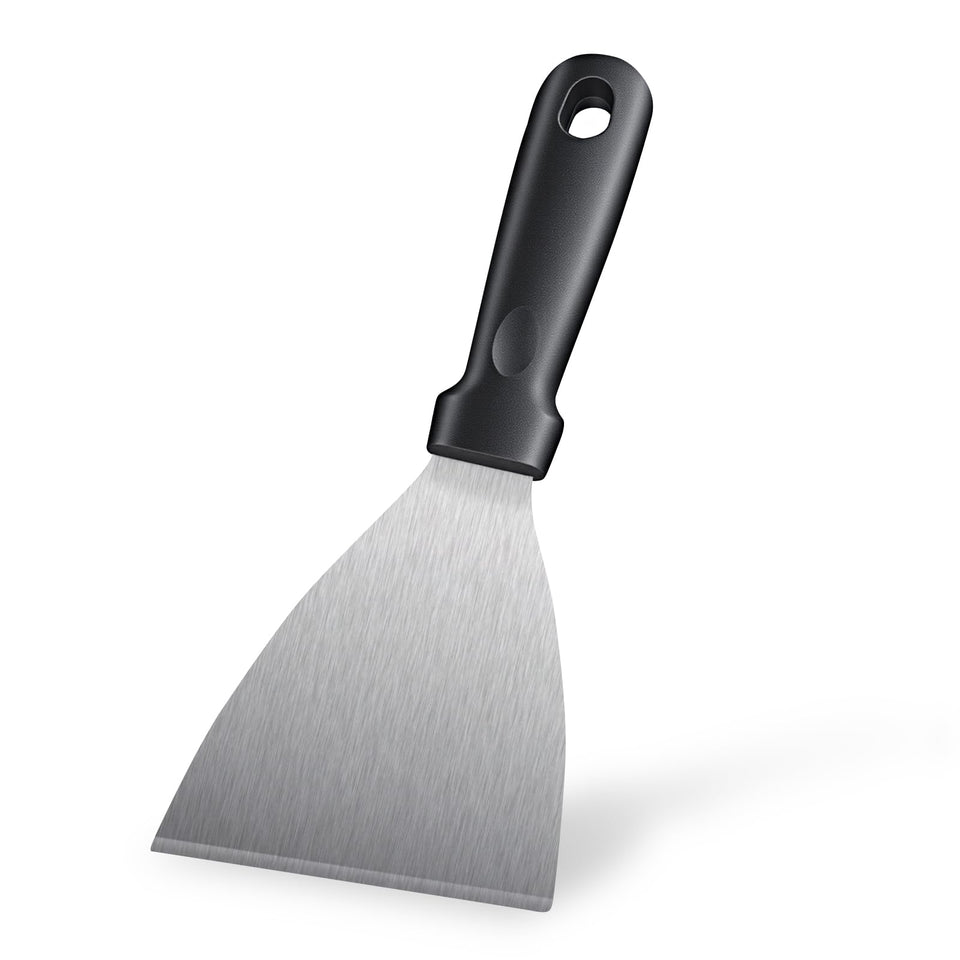 HANWRAPS griddle scraper angled blade for quick, precise flips on flat tops