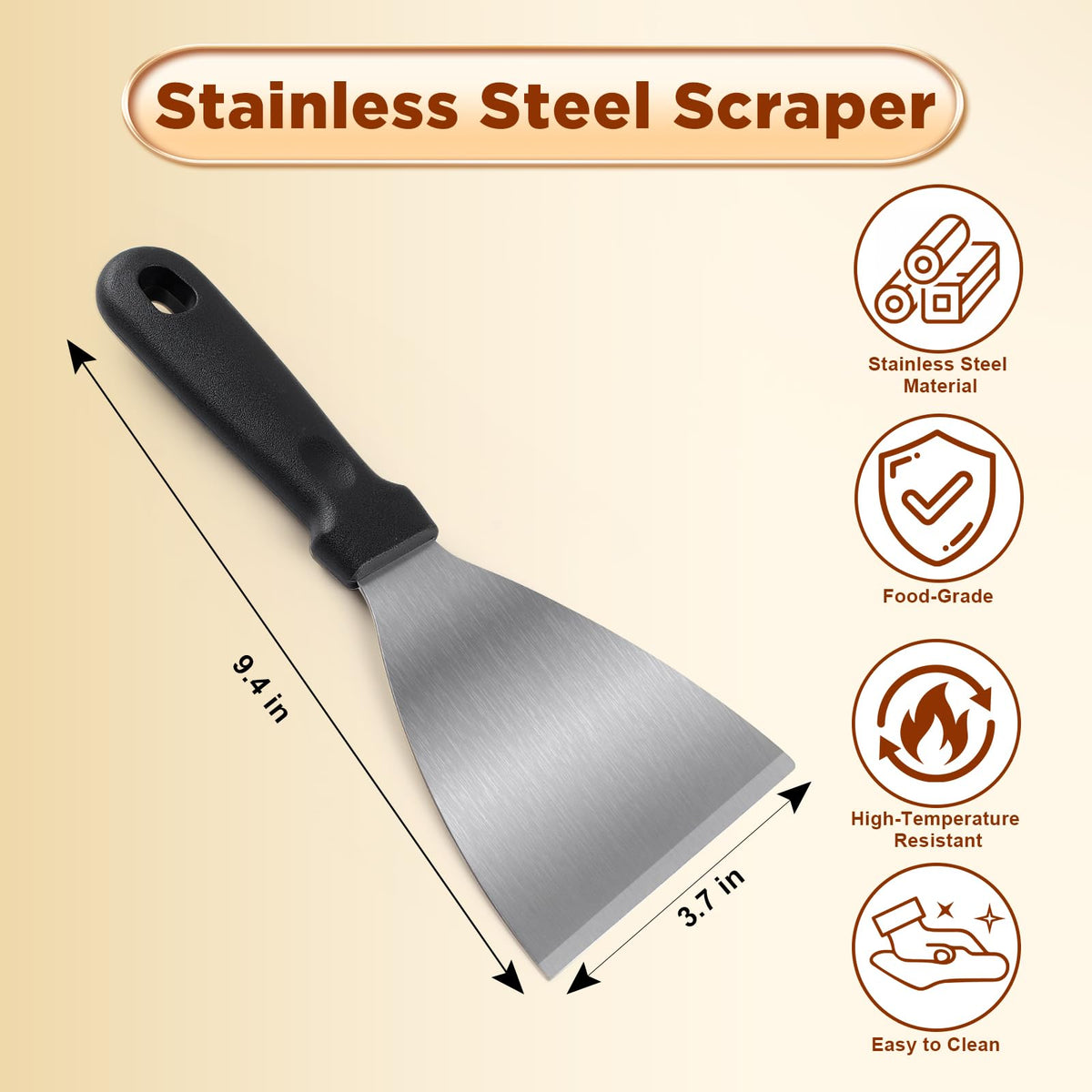 HANWRAPS stainless steel body offers durable performance for grills and stir-fry