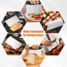 HANWRAPS multi-functional scraper supports dough, pastries, and ingredient prep.