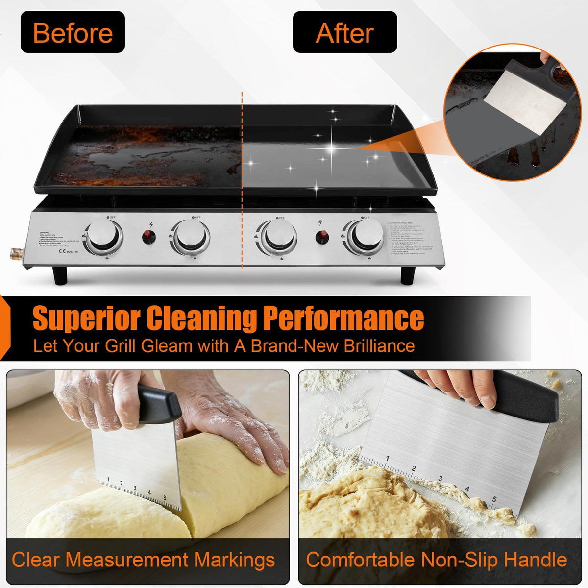 HANWRAPS stainless steel construction delivers durable cleaning performance.