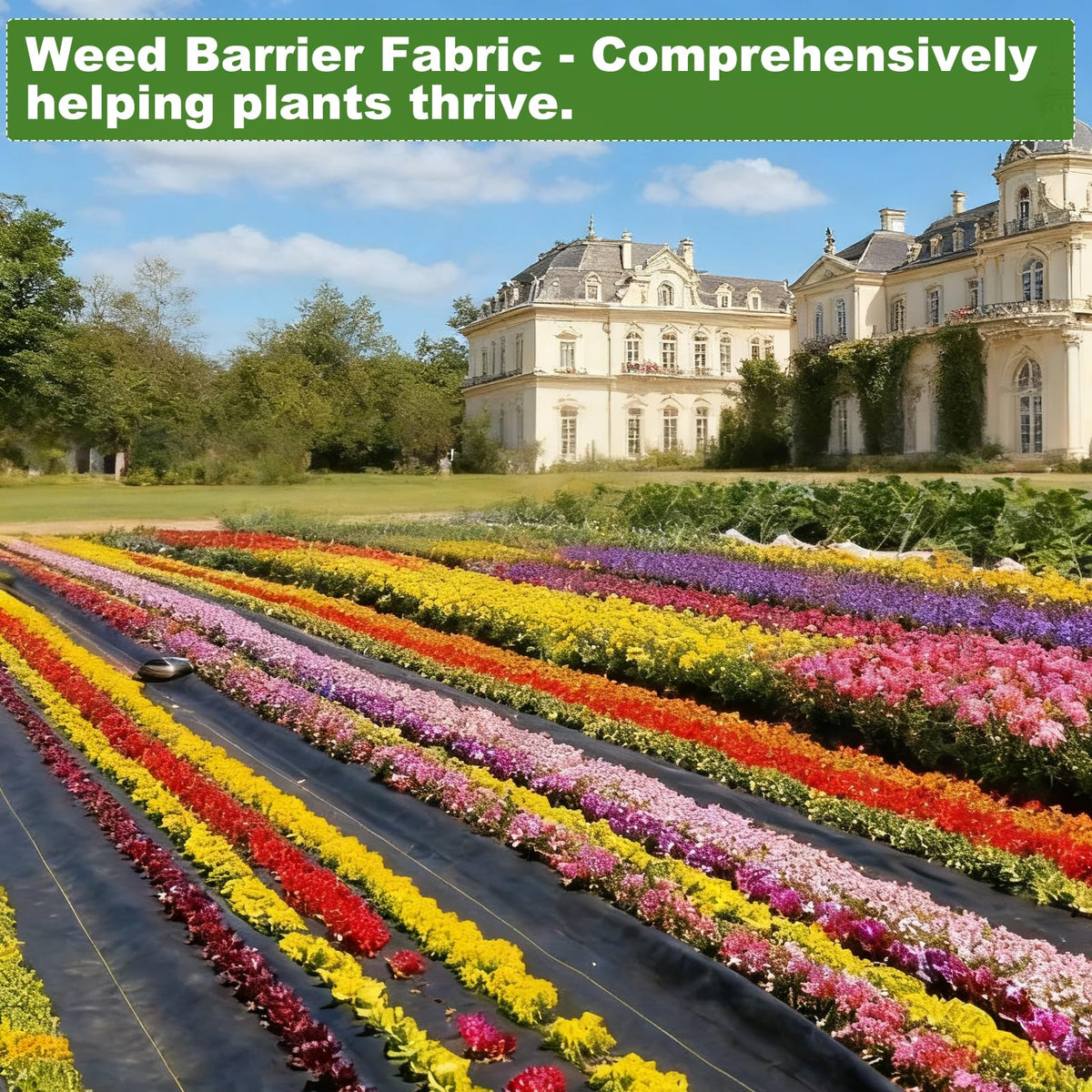 HANWRAPS weed barrier fabric includes 8 U-securing pegs for installation.