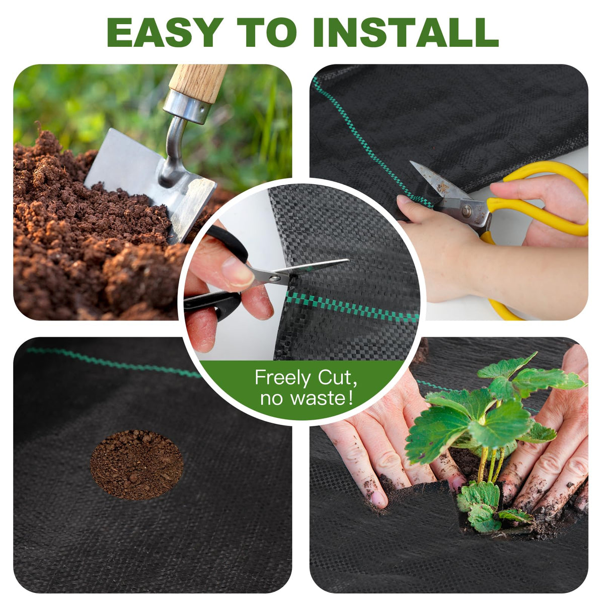 HANWRAPS weed barrier fabric ideal for garden beds and paths.