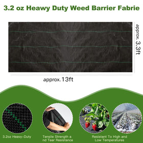 HANWRAPS weed barrier fabric unfolded layout demonstrates scalable coverage for garden beds.