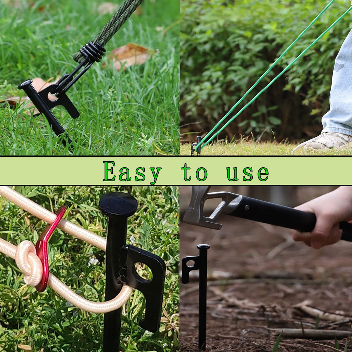 HanyHere tree stake kit packaging shows full contents and dimensions.