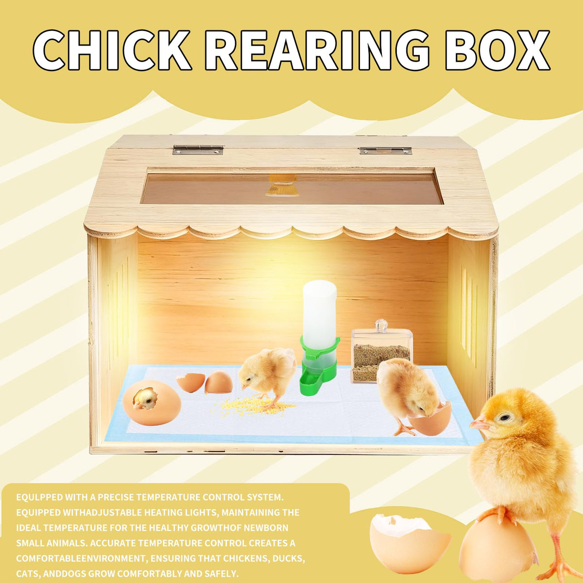 HaoCpetslian ventilation slots promote airflow in the brooder box.