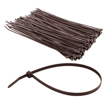 HAODE FASHION strong brown zip tie 12-inch, ideal for securing garden stakes.