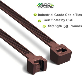 HAODE FASHION wood-color cable tie, outdoor-ready for weatherproof plant support.