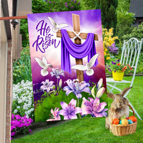 HAONEFECT double-sided Easter flag enhances curb appeal with durable, fade-resistant fabric