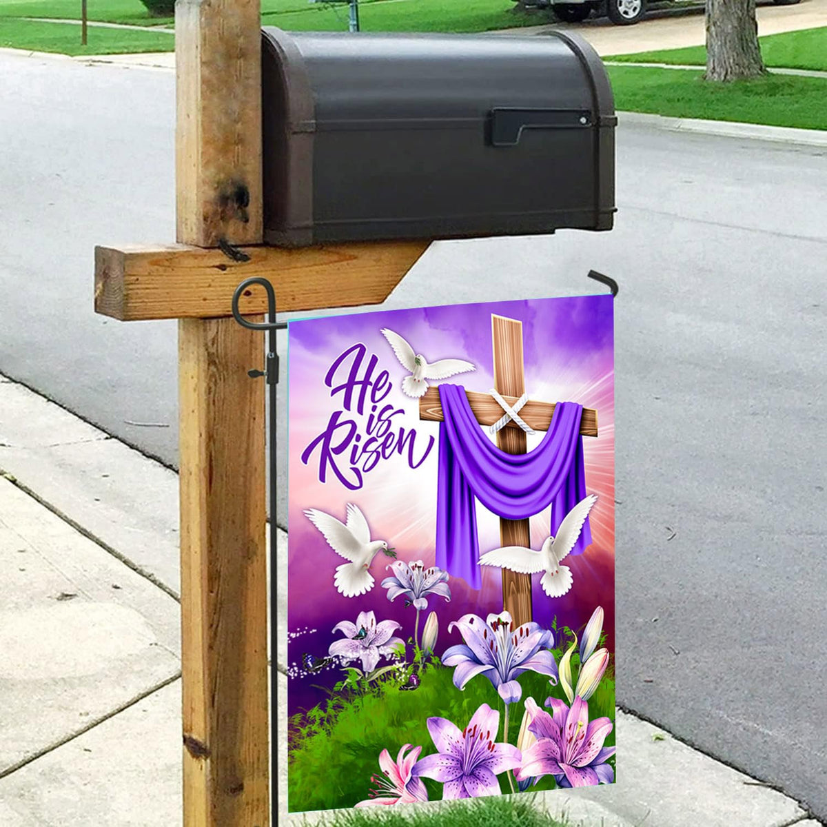 HAONEFECT House and garden flag set fits standard poles for easy setup