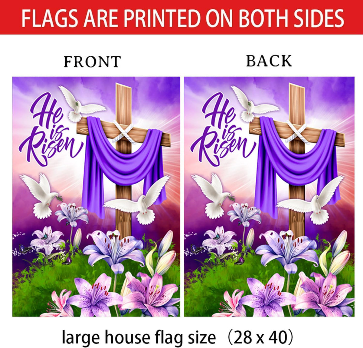 HAONEFECT Easter flag set withstands weather, keeping colors vibrant season after season