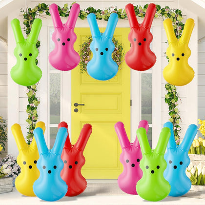 Haooryx Easter inflatable bunny pack for outdoor decor, vibrant colors.