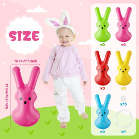 Haooryx inflatable bunny assembly with rope and hooks for easy setup.