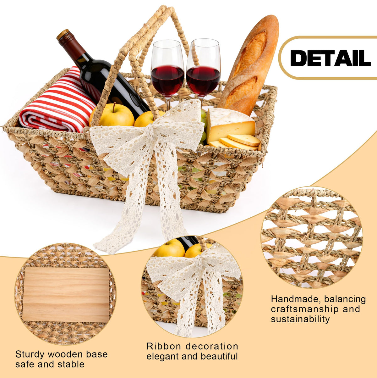 HAOPENGYOU multipurpose picnic basket doubles as home storage or decor