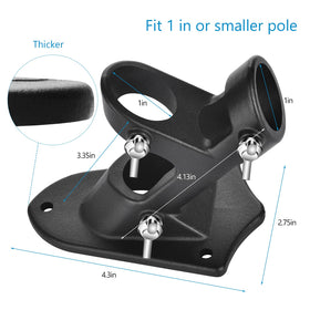 Haoridul flag pole holder stainless hardware detail emphasizes strong grip in all seasons.